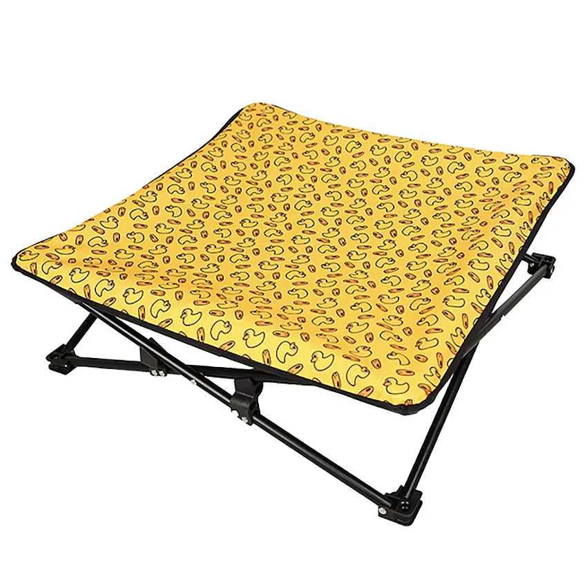 Durable foldable pet cot with elevated design for outdoor camping and off-ground sleeping by Xianzhuo Tech