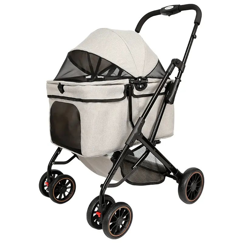 All-in-one foldable pet stroller with compact and space-saving design for easy travel and storage by Xianzhuo Tech