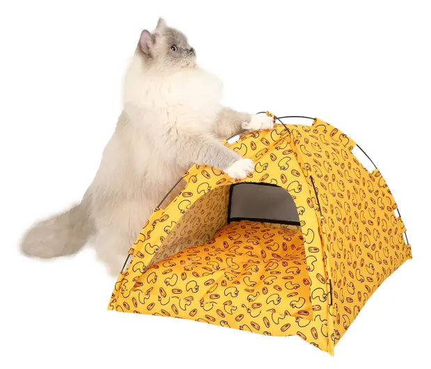 Cozy foldable pet tent for indoor and outdoor use, providing a safe and comfortable resting space for cats and dogs by Xianzhuo Tech