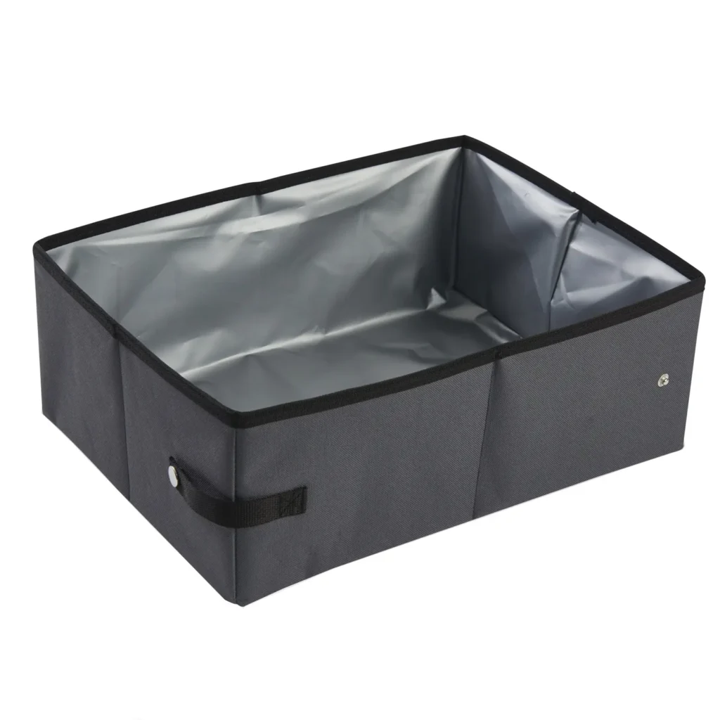 Portable outdoor cat litter box with waterproof and leak-proof design, ideal for pet travel and camping by Xianzhuo Tech