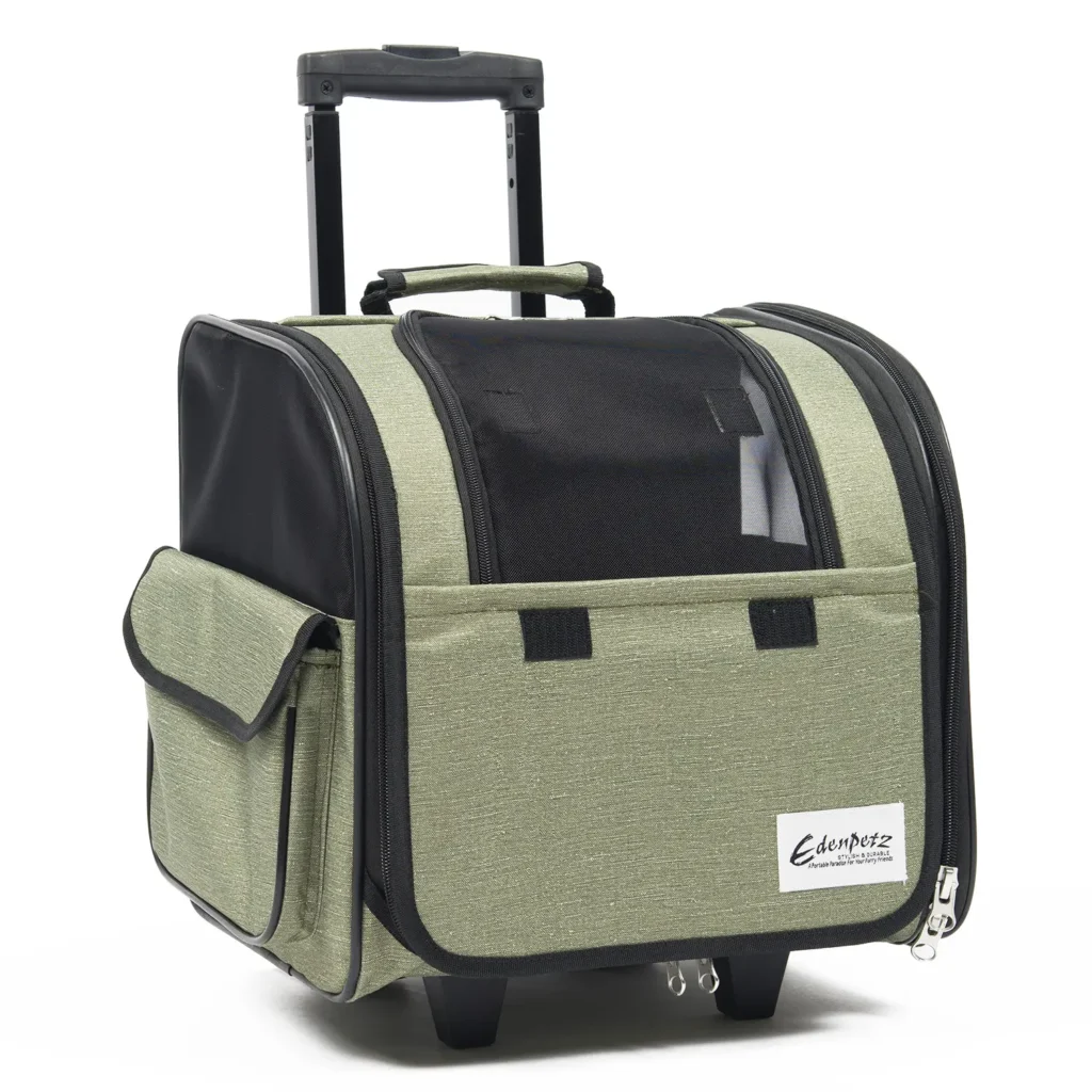 Multifunctional pet carrier backpack with smooth-rolling wheels for travel and hiking by Xianzhuo Tech