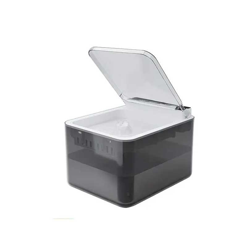 Smart pet water fountain with flip-top anti-contamination cover and circulating filtration UV sterilization by Xianzhuo Tech