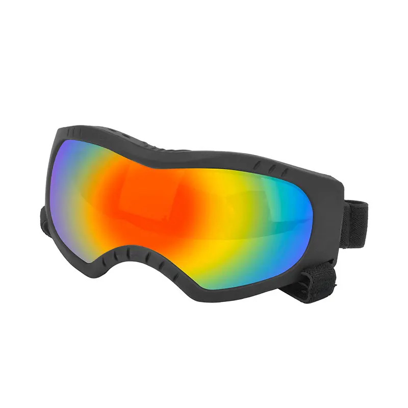 2026 New UV protection dog goggles with rainbow reflective lenses for outdoor sports