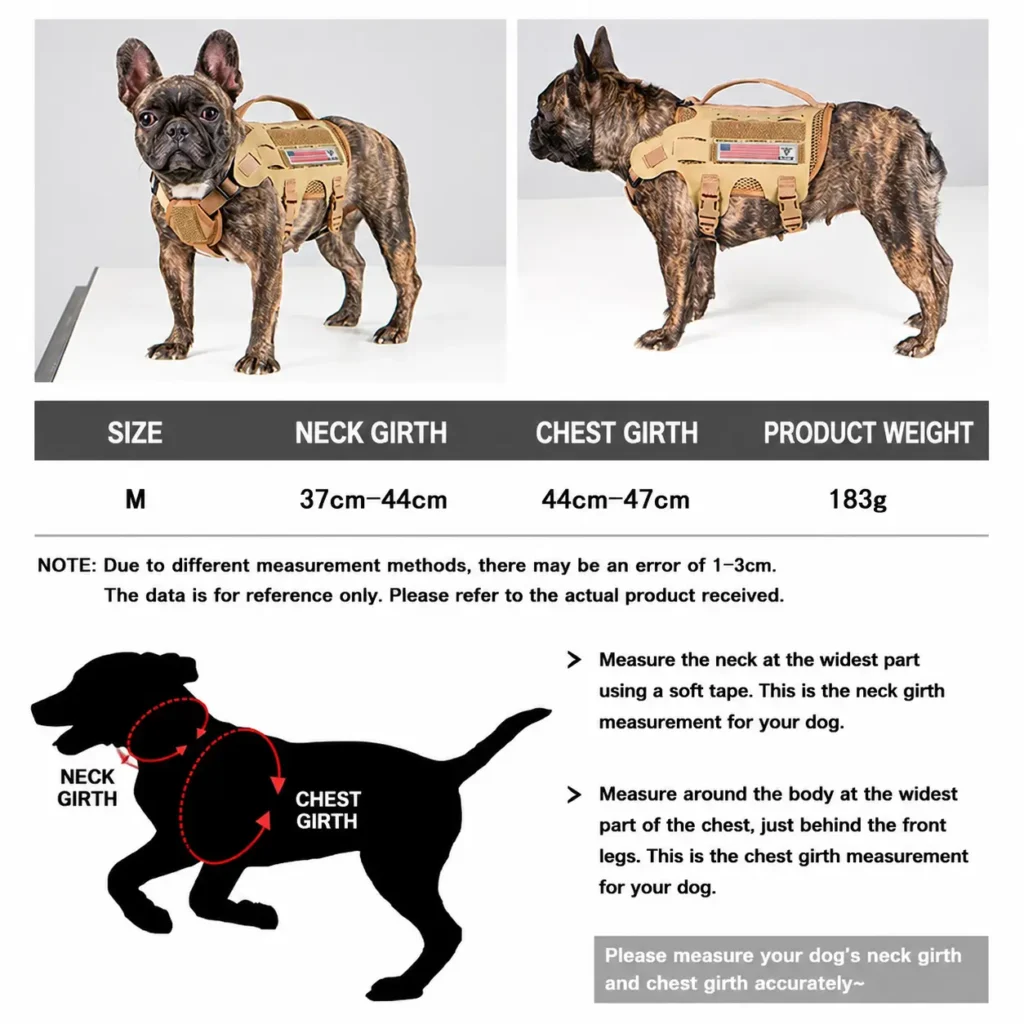 High-end outdoor tactical dog harness with anti-shock/no-pull functionality.