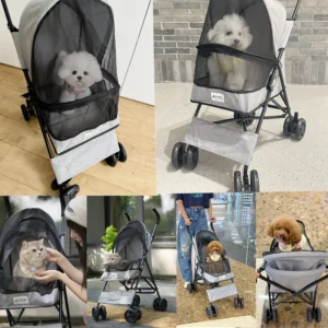 Foldable all-in-one outdoor pet stroller
