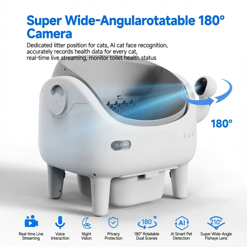 Smart litter box with remote smartphone control