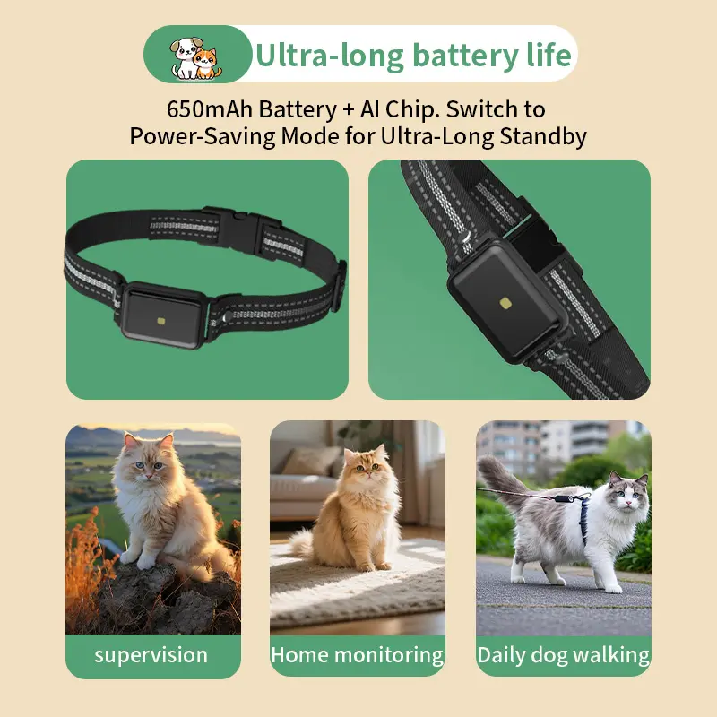 Smart pet collar with GPS tracking