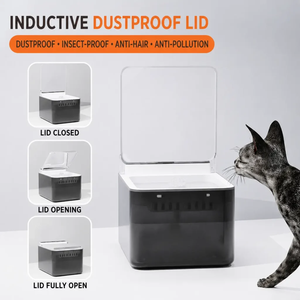 Smart pet water fountain with insect-repellent and antibacterial functions.