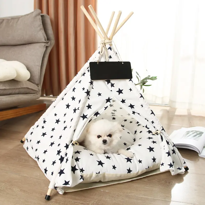 Warm winter tent-style beds for dogs and cats